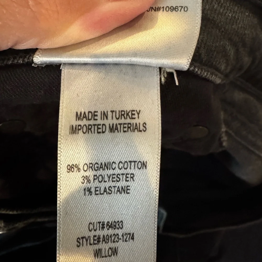 Agolde Washed Black Willow Straight Leg Jeans - Size 30